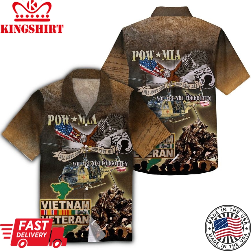 Vietnam Veteran Hawaii Shirt Powma You Are Not Fogotten Vietnam Veteran Aloha Shirt