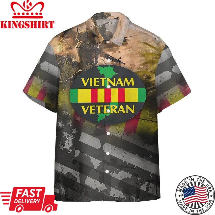 Vietnam Veteran Hawaii Shirt Vietnam War Veteran Battlefield Aloha Shirt