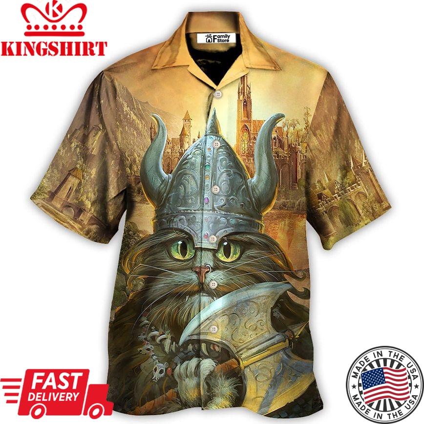 Viking Cat Hagar The Hairy Came To Purr And Pillage Hawaiian Shirt