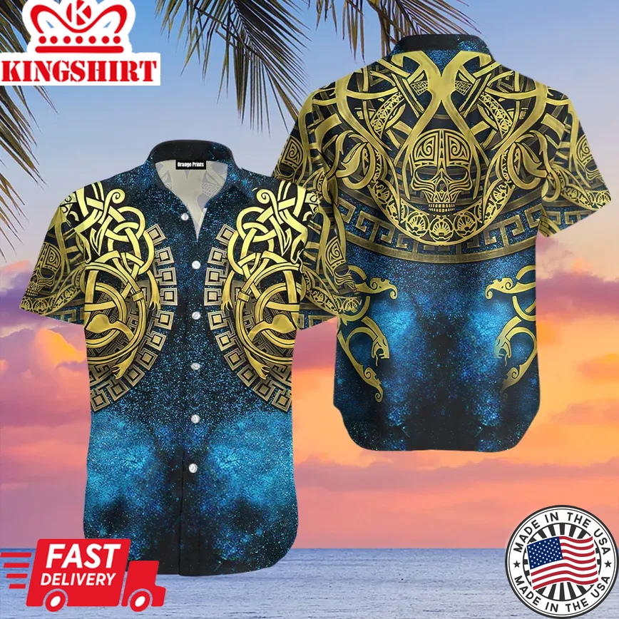 Viking Celtic Knot Tattoo Trendy Hawaiian Shirt For