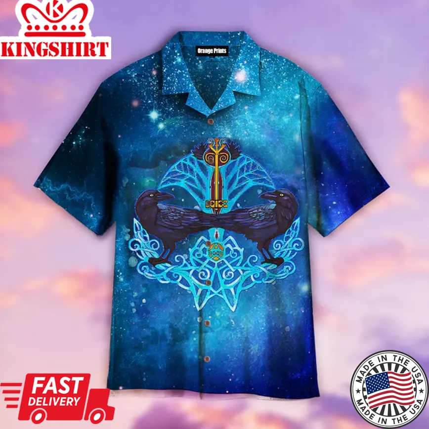 Viking Crow And Key Pullover Trendy Hawaiian Shirt For