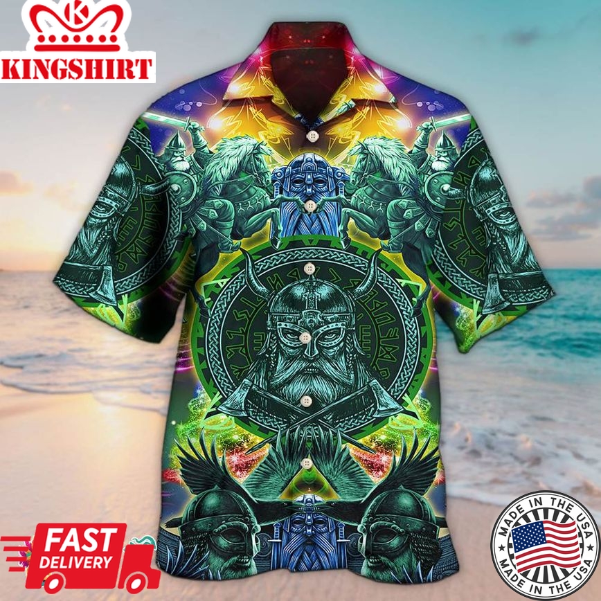 Viking Green Cool Style Hawaiian Aloha Beach Shirt