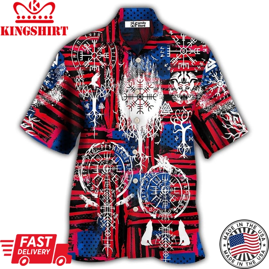 Viking Independence Day Compass Vegvisir Hawaiian Shirt