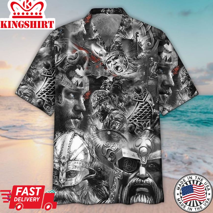 Viking Kings Skull Hawaiian Aloha Beach Shirt