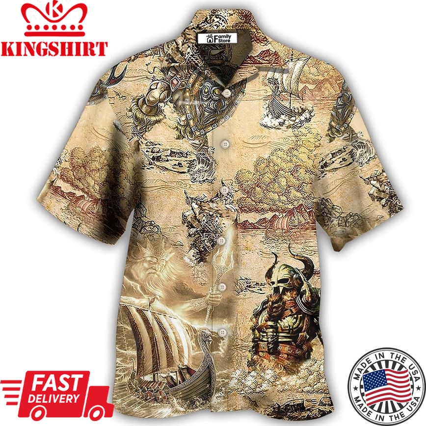 Viking Map War Vintage Hawaiian Shirt