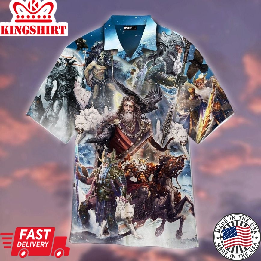 Viking Odin Blood Runs Through My Veins Trendy Hawaiian Shirt