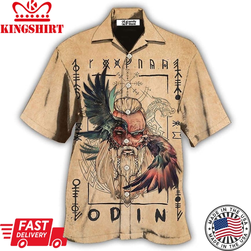 Viking Odin Sign Old Man Viking Hawaiian Shirt