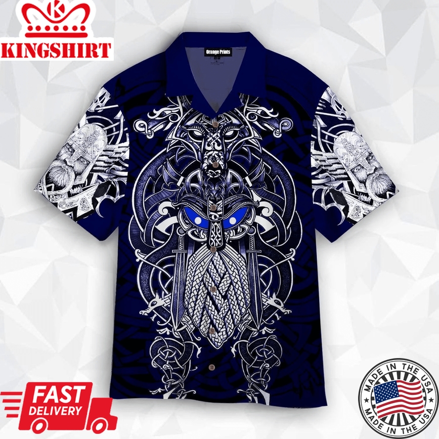 Viking Odin Tattoo Trendy Hawaiian Shirt For