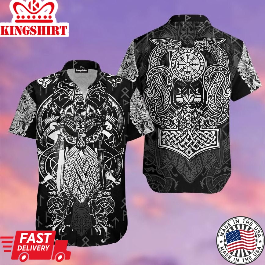 Viking Odin Trendy Hawaiian Shirt For