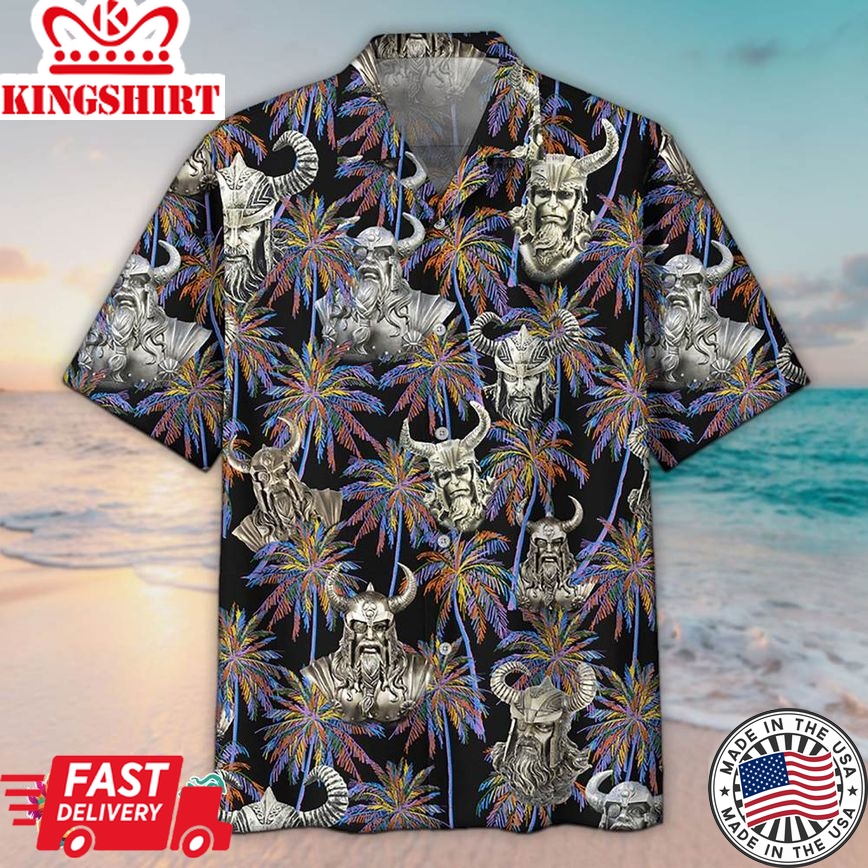 Viking Skull Norse Mythology Hawaiian Aloha Beach Shirt