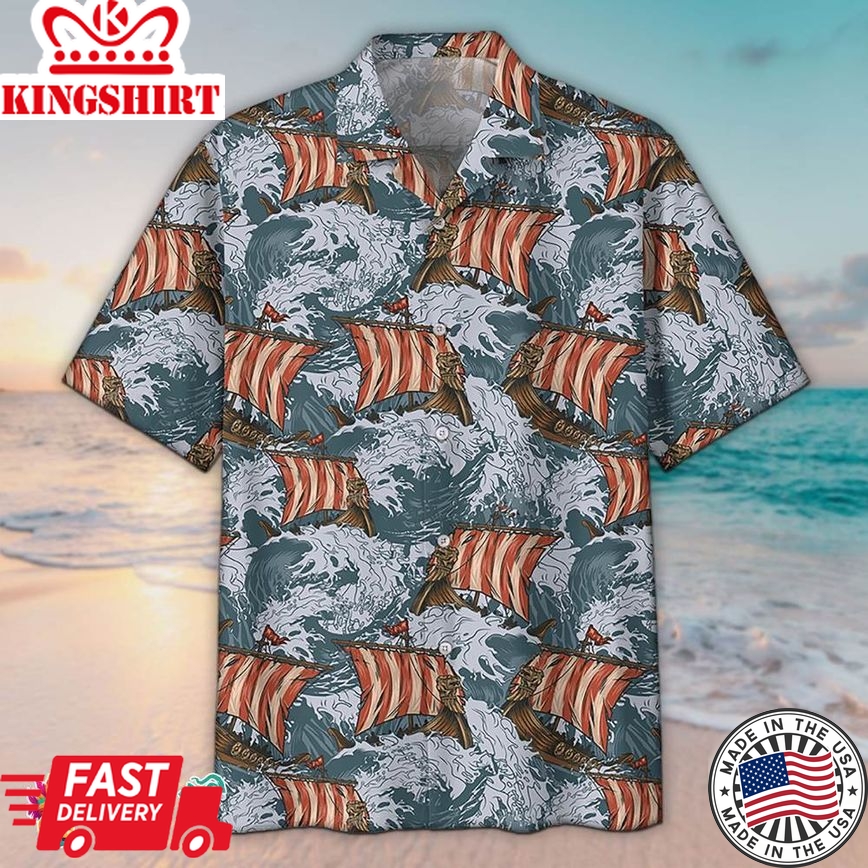 Viking Thunder Storm Hawaiian Aloha Beach Shirt