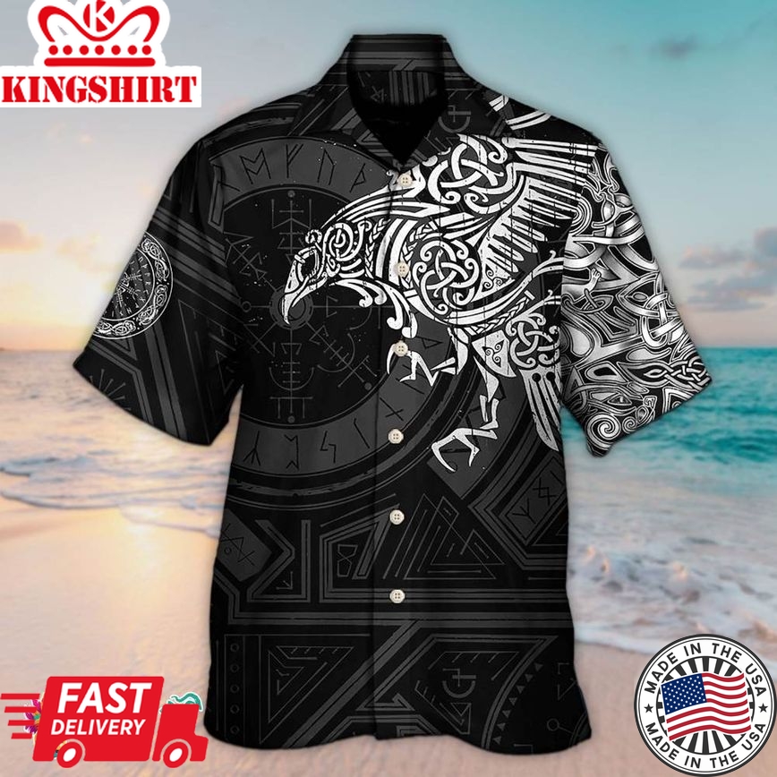 Viking Valhalla The Ravens Hawaiian Aloha Beach Shirt