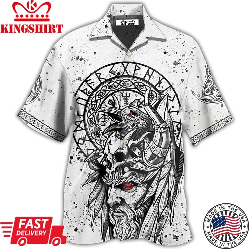 Viking Victory Black And White Style Hawaiian Shirt