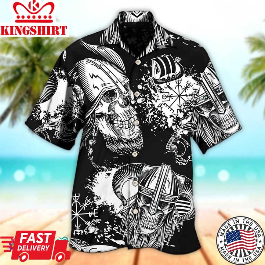 Viking Victory Life Black Style Hawaiian Aloha Beach Shirt