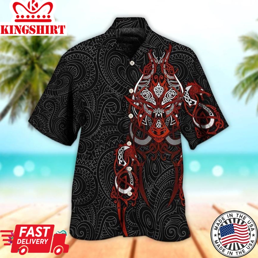 Viking Victory Life Style Cool Pattern Hawaiian Aloha Beach Shirt