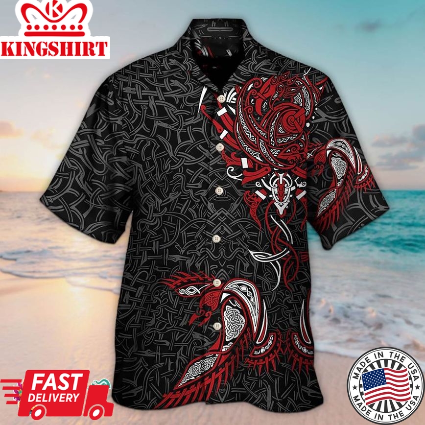 Viking War Raven Life Style Hawaiian Aloha Beach Shirt