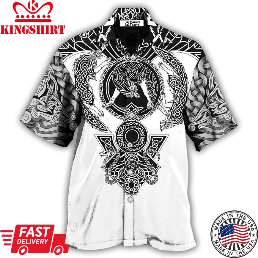 Viking Warrior Blood Black And White Hawaiian Shirt