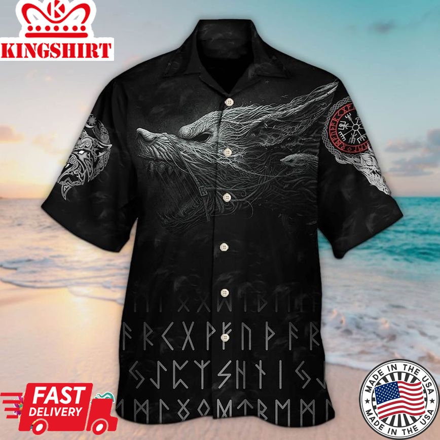 Viking Warrior Blood Black Style Hawaiian Aloha Beach Shirt