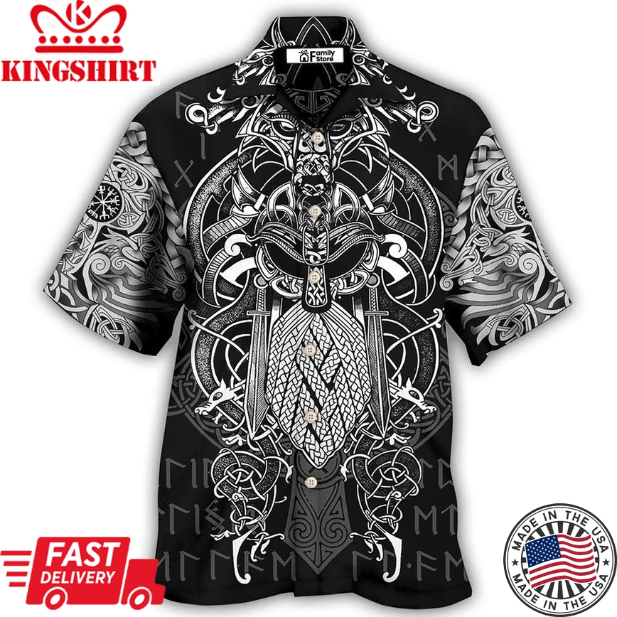 Viking Warrior Blood Pattern Hawaiian Shirt