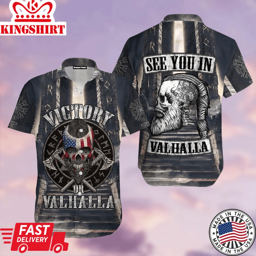 Viking Warriors Valhalla Trendy Hawaiian Shirt For