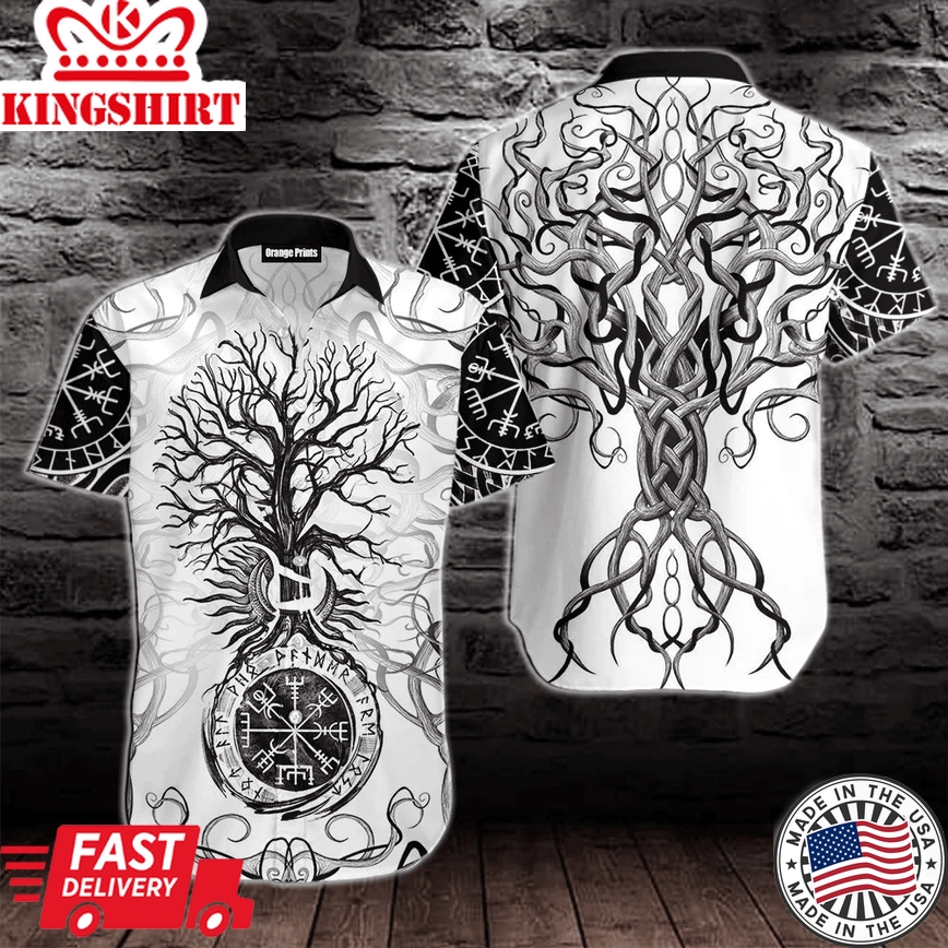 Vikings Tree Of Life Tattoo Trendy Hawaiian Shirt For