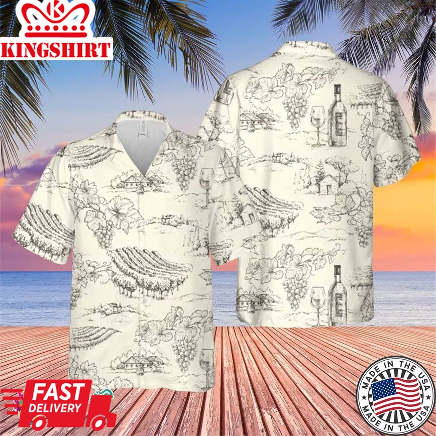 Vineyard Filed Trending Hawaiian Shirt, Summer Vacation Hawaiian Shirt