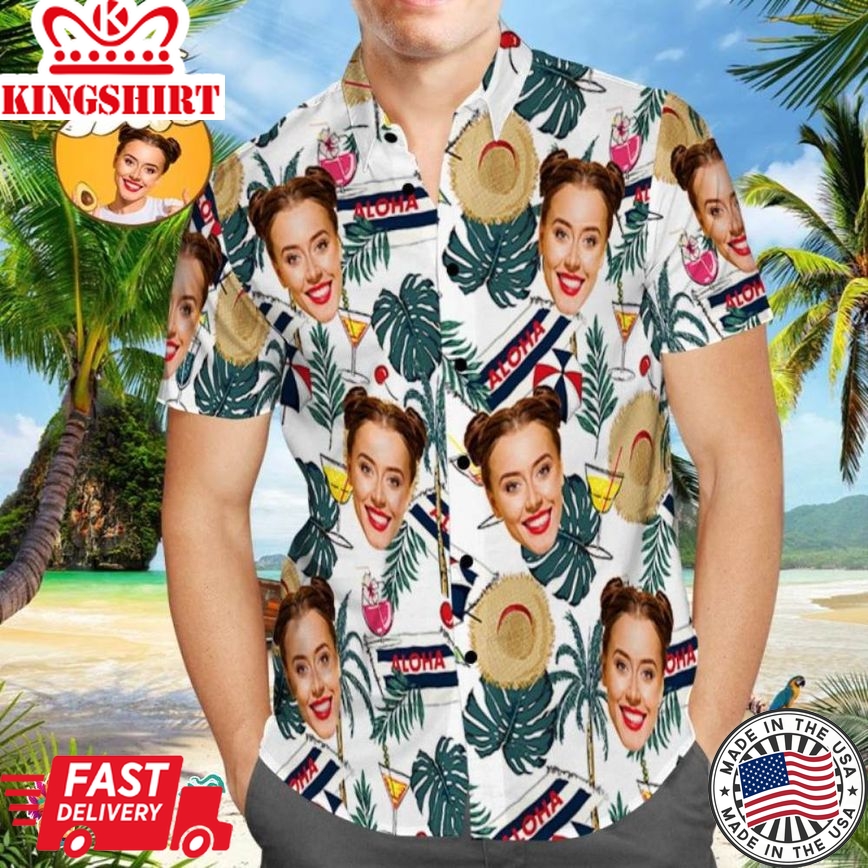 Vintage Aloha Trending Hawaiian Shirts Hawaiian Shirt With Funny Sun Hats, Custom Photo Regular Fit Short Sleeve Shirts