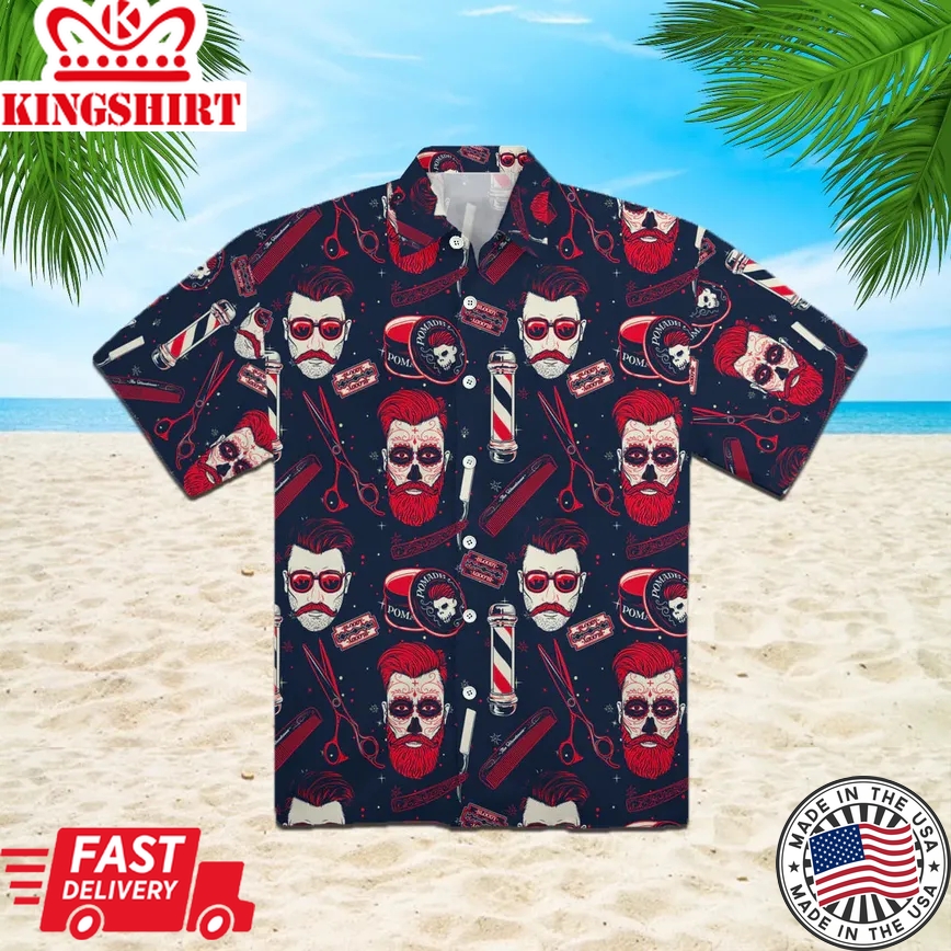 Vintage Barber Shop Trendy Hawaiian Shirt