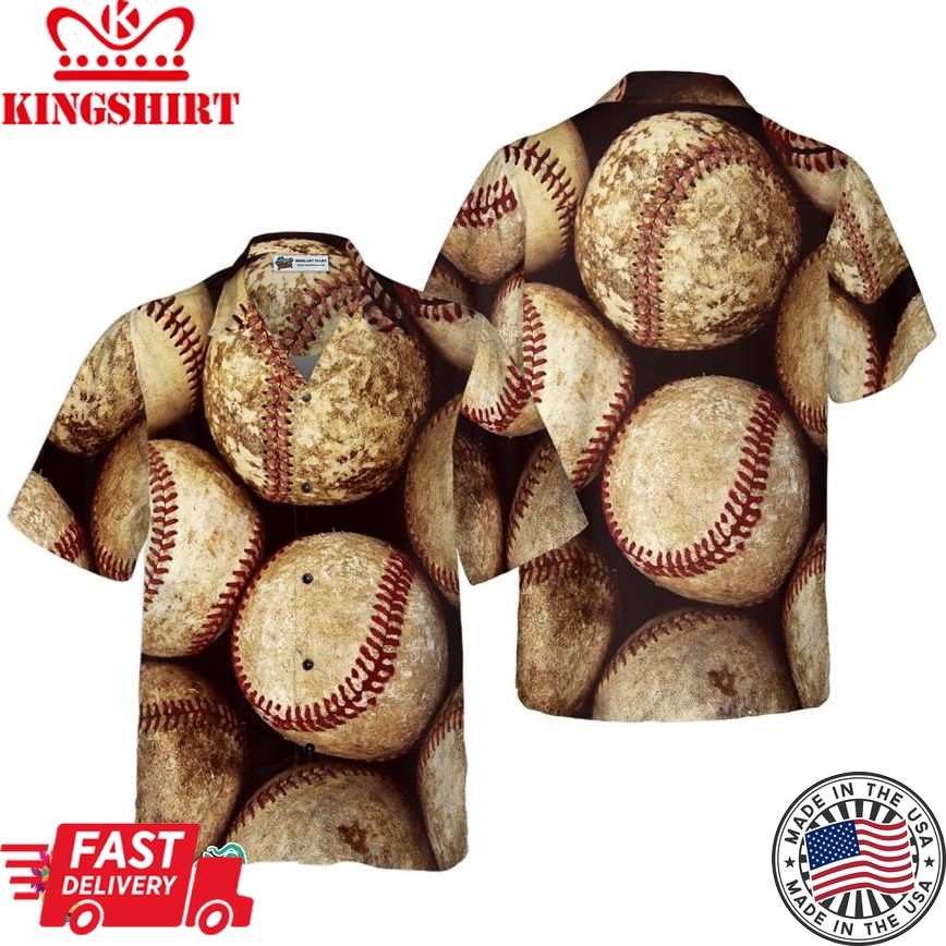 Vintage Baseball Ball Hawaiian Shirt