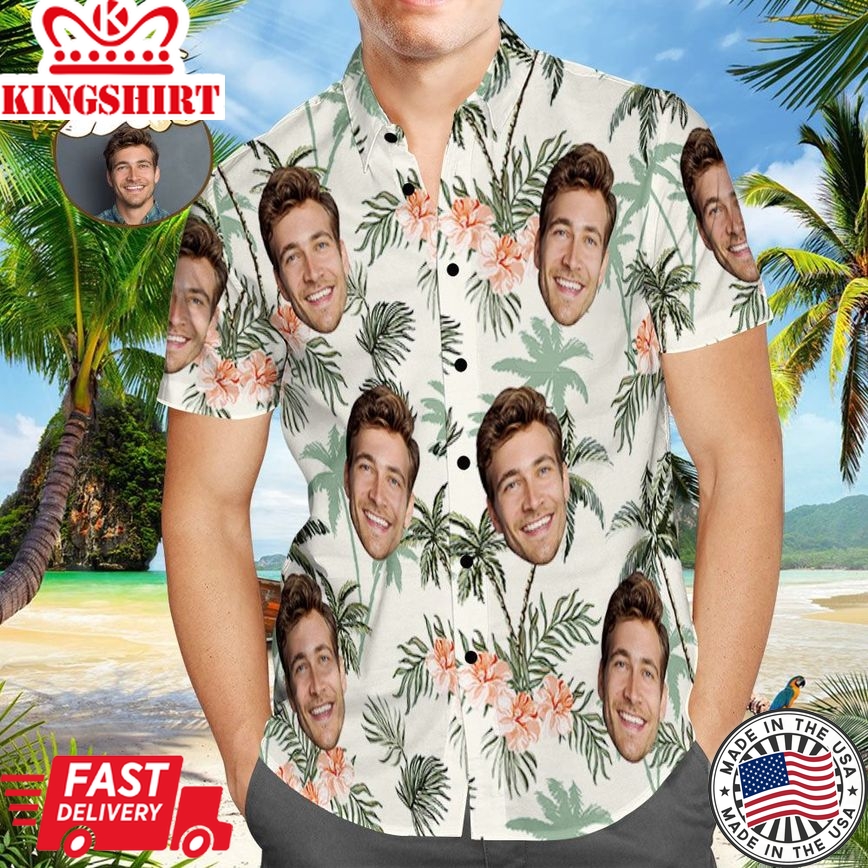 Vintage Hawaiian Beach Shirts With Custom Photo & Print Button-Down Shirt