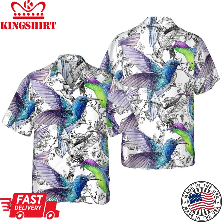 Vintage Hummingbirds Hawaiian Shirt