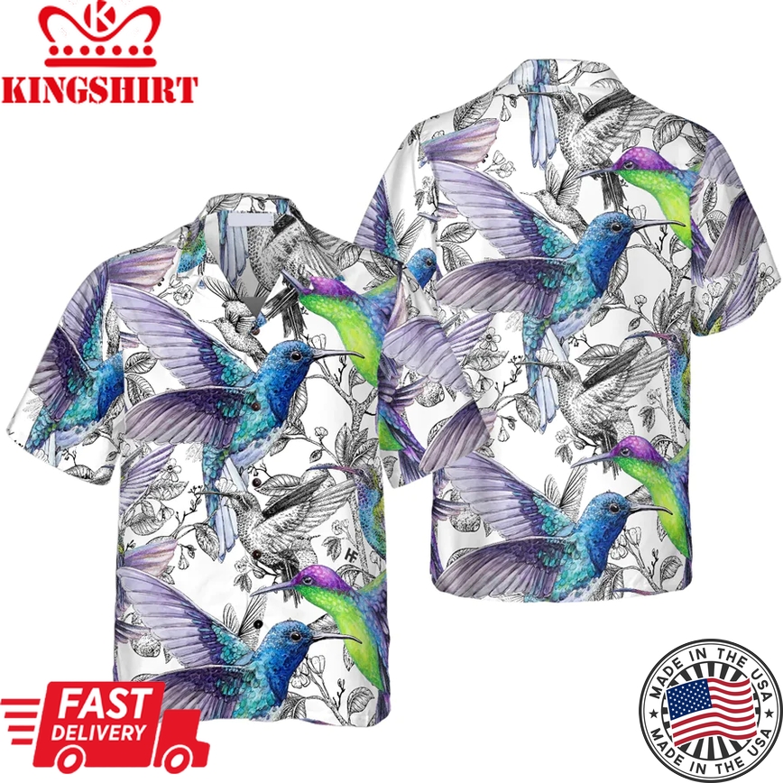 Vintage Hummingbirds Trendy Hawaiian Shirt, Trendy Hawaiian Shirt For Men And Women