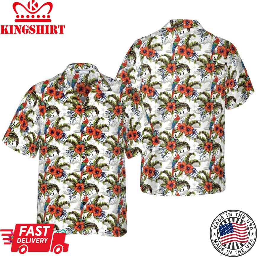 Vintage Macaw Parrot Island Hawaiian Shirt