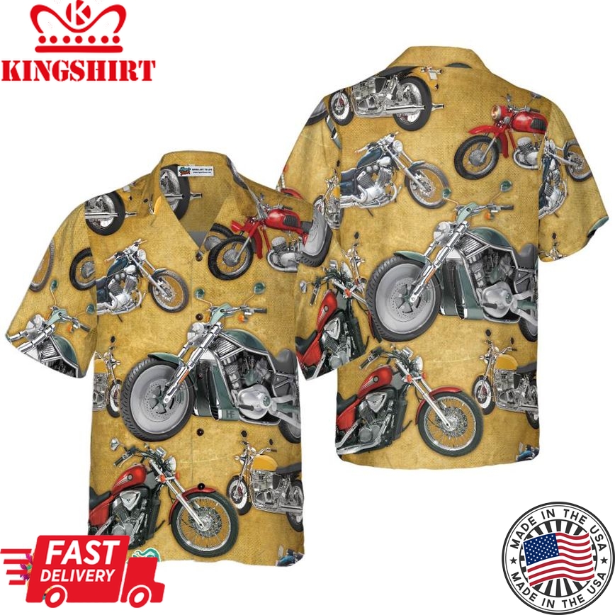 Vintage Motorcycle Hawaiian Shirt