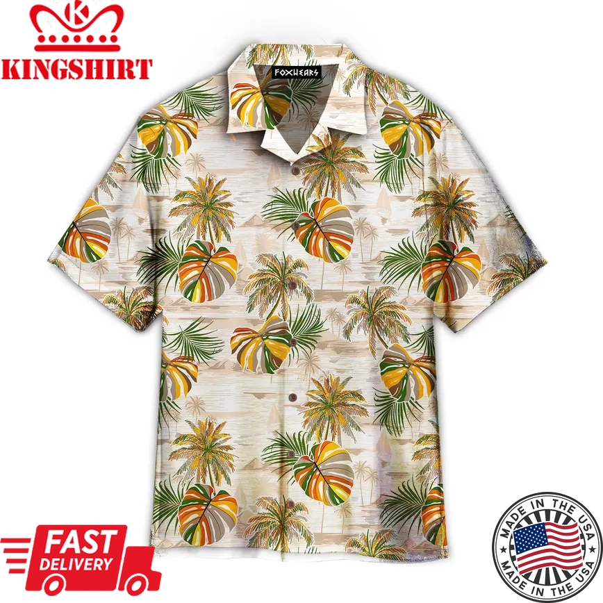 Vintage Palm Leaves Island Trendy Hawaiian Shirt