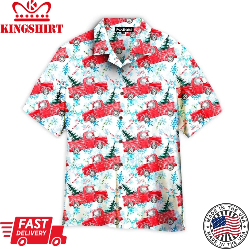 Vintage Truck Winter Christmas Aloha Trendy Hawaiian Shirts