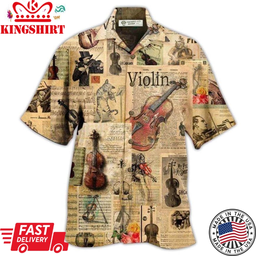 Violin Love Life Style Vintage Style Hawaiian Shirt