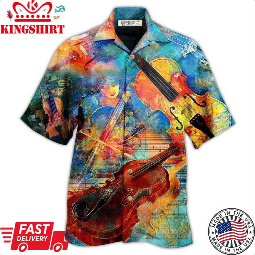 Violin Music Abstract Hawaiian Shirt