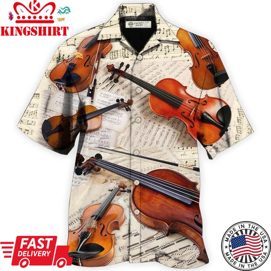 Violin Vintage Style Music Lover Paper Hawaiian Shirt