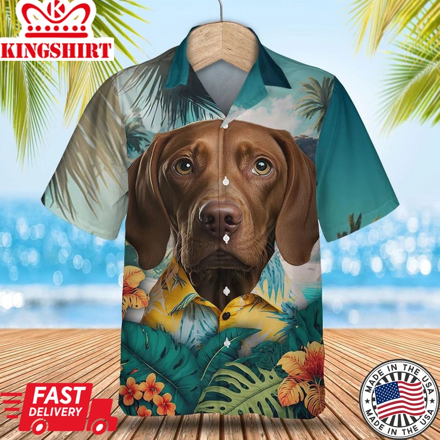 Vizsla Tropical Delight - Unleash Your Style with this Exquisite 3D Trendy Hawaiian Shirt