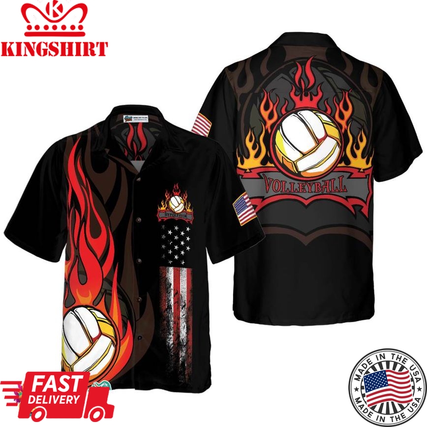 Volleyball Flame Hawaiian Shirt