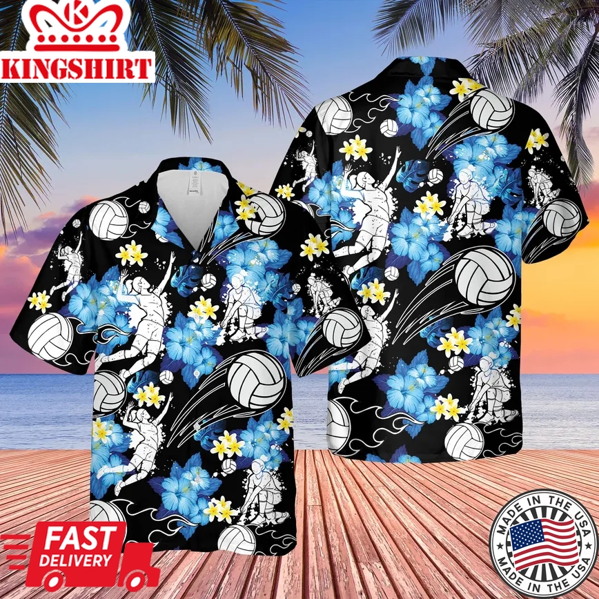 Volleyball Tropical Trendy Hawaiian Shirt For Aloha Shirt