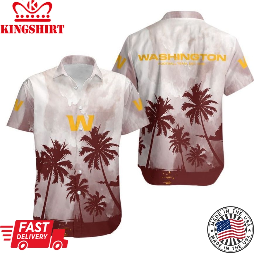 Washington Football Team Coconut Trees NFL Gift For Fan Hawaiian Shirt & Short