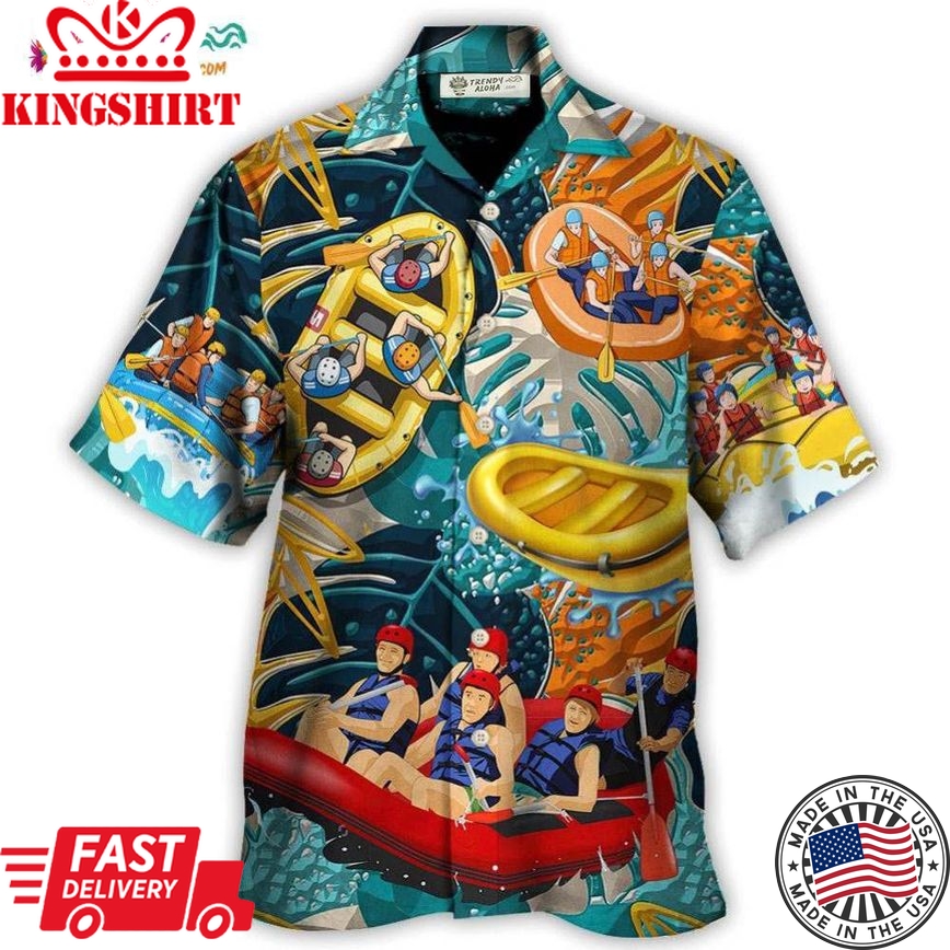 Water Rafting River Rafting Team Lover Tropical Style Hawaiian Shirt