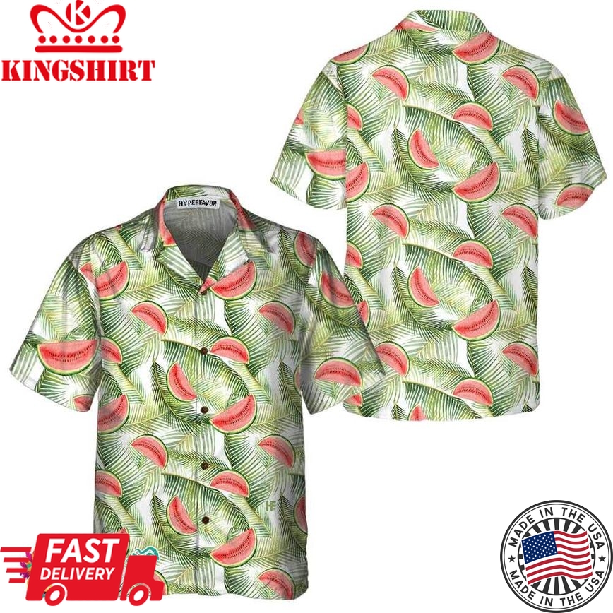 Watercolor Watermelon Tropical Hawaiian Shirt, Watermelon Hawaiian Shirt, Cool Watermelon Shirt For Men & Women