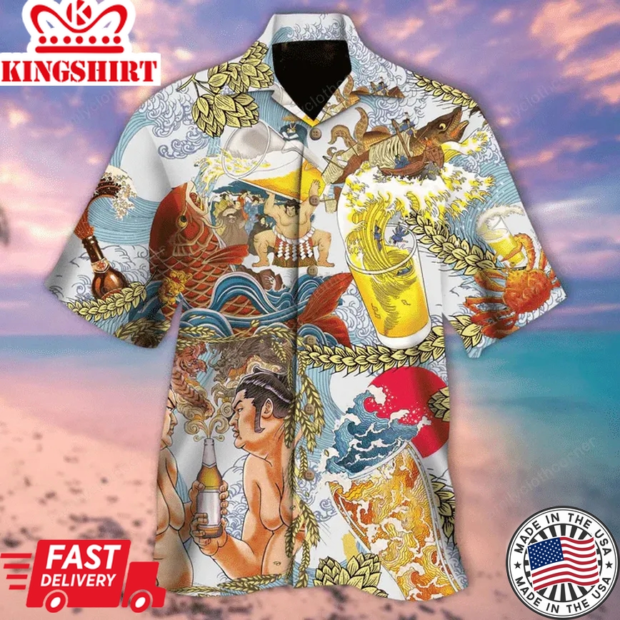 Wavy Beer Life Trendy Hawaiian Shirt