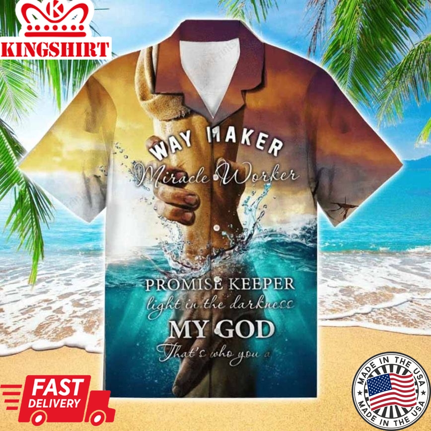 Way Maker Miracle Worker Jesus Trendy Hawaiian Shirt, Hawaii Shirt Men, Aloha Shirt