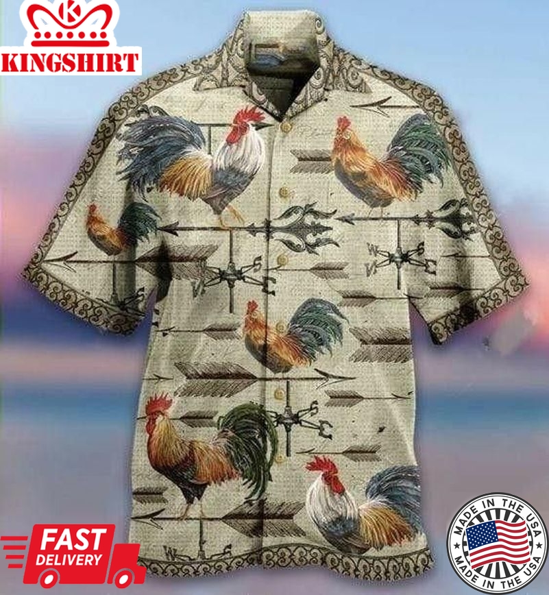 Weathervane Rooster Aloha Trendy Hawaiian Shirts For Men & For Women