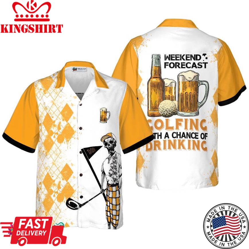 Weekend Forecast Beer And Golf Hawaiian Shirt