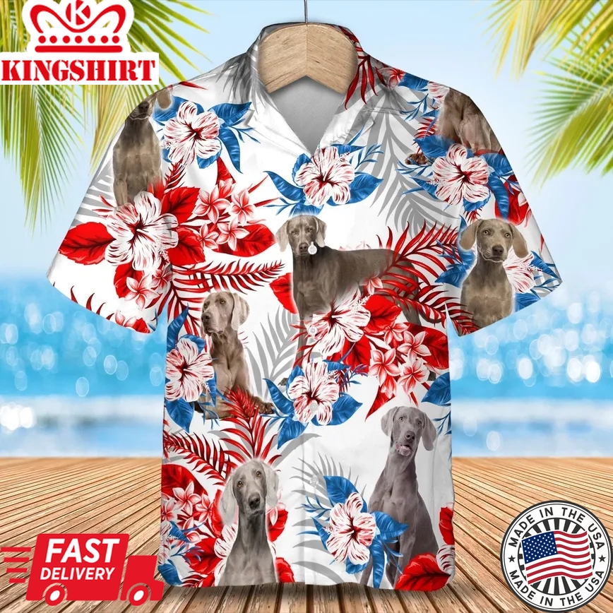 Weimaraner Trendy Hawaiian Shirt Gift For Summer, Summer Aloha Shirt, Trendy Hawaiian Shirt For Men And Women